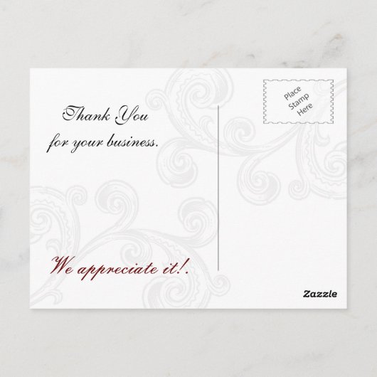 elegant rood bloeiend bedrijf Dankuwel Kaarten (Achterkant)