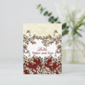 elegant rood bloeiend bedrijf Dankuwel Kaarten (Staand voorkant)