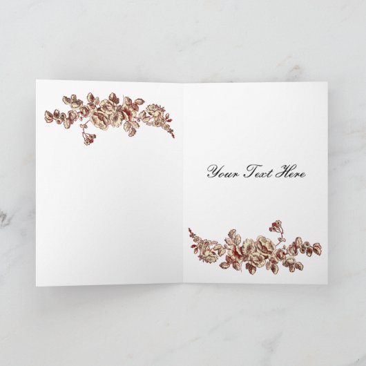 elegant rood bloeiend Zaken Dank u Kaarten (Binnen)