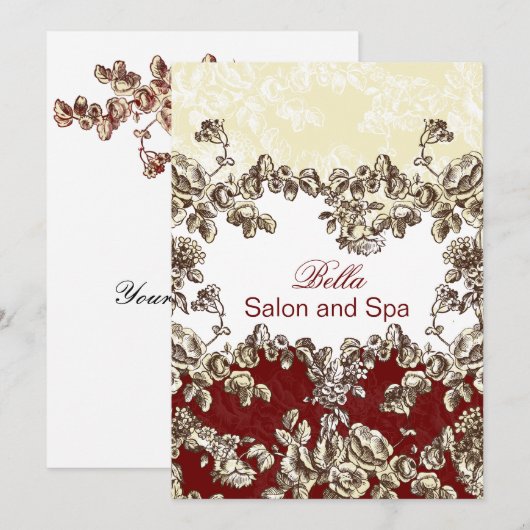 elegant rood bloeiend Zaken Dank u Kaarten (Voorkant / Achterkant)