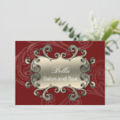 elegant rood bloeiend Zaken Dank u Kaarten (Staand voorkant)