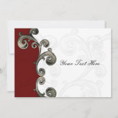 elegant rood bloeiend Zaken Dank u Kaarten (Achterkant)