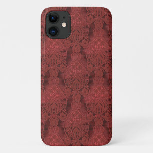 Elegant  Rood  Bloemen Damask Case-Mate iPhone Case