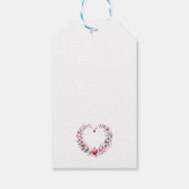 Elegant rood bloemenhart Dank u Vrijgezellenfeest Cadeaulabel (Achterkant)