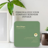 Elegant rood bloemenpatroon Uw aangepaste naam toe Vierkante Visitekaartje