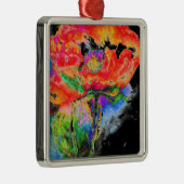 Elegant rood bloemenschilderij waterverf metalen ornament (Rechts)