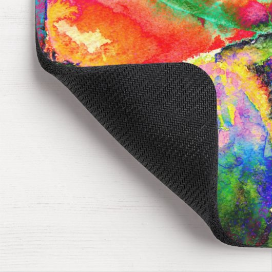 Elegant rood bloemenschilderij waterverf muismat (Hoek)