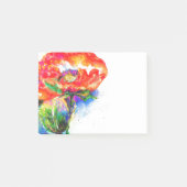 Elegant rood bloemenschilderij waterverf post-it® notes (Voorkant)