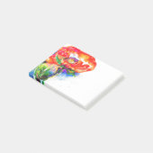 Elegant rood bloemenschilderij waterverf post-it® notes (Schuin)