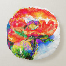 Elegant rood bloemenschilderij waterverf
