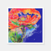 Elegant rood bloemenschilderij waterverf servetten (Voorkant)