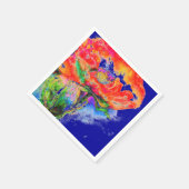 Elegant rood bloemenschilderij waterverf servetten (Hoek)