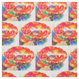 Elegant rood bloemenschilderij waterverf stof