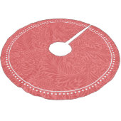 Elegant rood bloempatroon gestippelde rand kerstboom rok (Gekanteld)