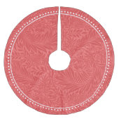 Elegant rood bloempatroon gestippelde rand kerstboom rok (Voorkant)