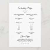 Elegant rood bloesem roos. Botanische bruiloft Programmakaart (Achterkant)