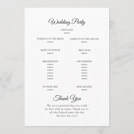 Elegant rood bloesem roos. Botanische bruiloft Programmakaart (Achterkant)