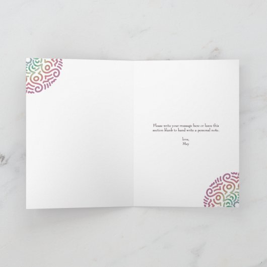 Elegant rood Boho Mandala bruiloft Jubileum Kaart (Binnen)