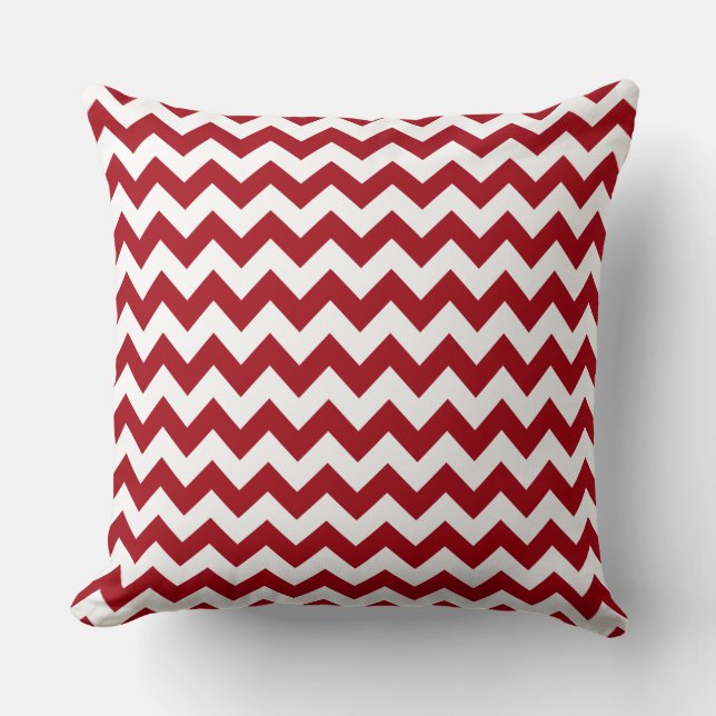Elegant rood Chevron gestreept patroon Kussen (Voorkant)