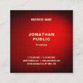 Elegant rood damast gouden tekst Sjabloon professi Vierkante Visitekaartje (Achterkant)