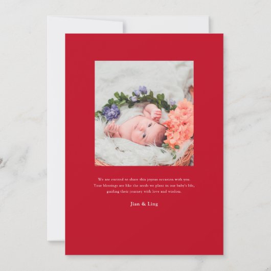 Elegant rood ei en gember partij kaart (Achterkant)