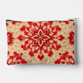 Elegant rood en beige sierpatroon etui (Achterkant)