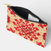 Elegant rood en beige sierpatroon etui (Open)