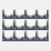 Elegant rood en blauw inpakpapier vel (Voorkant 3)