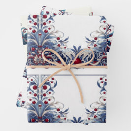 Elegant rood en blauw inpakpapier vel