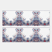 Elegant rood en blauw inpakpapier vel (Voorkant)