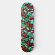 Elegant rood en blauw skateboard