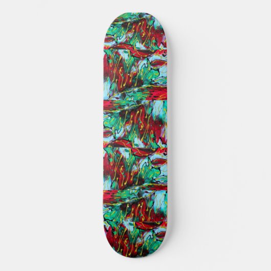 Elegant rood en blauw skateboard (Voorkant)