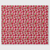 Elegant rood en donkerroze bloemrozenpatroon cadeaupapier (Vlak)