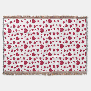 Elegant rood en donkerroze bloemrozenpatroon deken