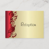 Elegant Rood- en Gold Florid Wedding Design Informatiekaartje (Achterkant)