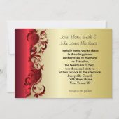 Elegant Rood- en Gold Florid Wedding Design Kaart (Voorkant)