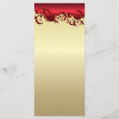 Elegant Rood- en Gold Florid Wedding Design Menu (Achterkant)