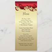 Elegant Rood- en Gold Florid Wedding Design Menu (Voorkant)