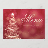 Elegant Rood- en Gold-kerstfeestmenu Menu (Achterkant)