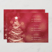 Elegant Rood- en Gold-kerstfeestmenu Menu (Voorkant / Achterkant)