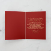 Elegant rood en goud 40e verjaardag kaart (Binnen)