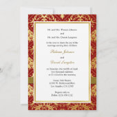 Elegant Rood en Goud Chinees Dubbel Geluk Kaart (Achterkant)