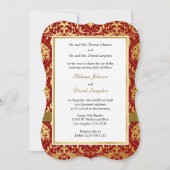 Elegant Rood en Goud Chinees Dubbel Geluk Kaart (Achterkant)