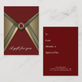 Elegant Rood en Goud Corporate Gift Certificaat (Voorkant / Achterkant)