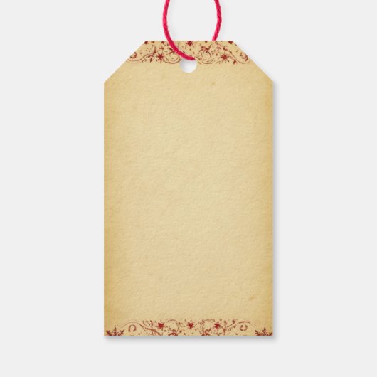 Elegant Rood en Goud Feestelijk Plaid Cadeaulabel (Achterkant)