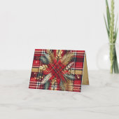 Elegant Rood en Goud Feestelijk Plaid Kaart (Achterkant)