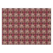 Elegant Rood en Goud Feestelijk Plaid Tafelkleed (Voorkant (Horizontaal))