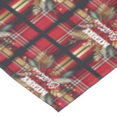 Elegant Rood en Goud Feestelijk Plaid Tafelkleed (Gekanteld)