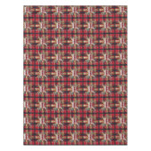 Elegant Rood en Goud Feestelijk Plaid Tafelkleed (Voorkant)