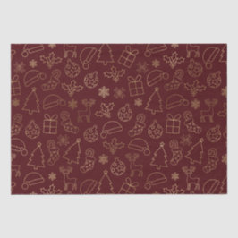 Elegant rood en goud folie kerstpatroon tissuepapier